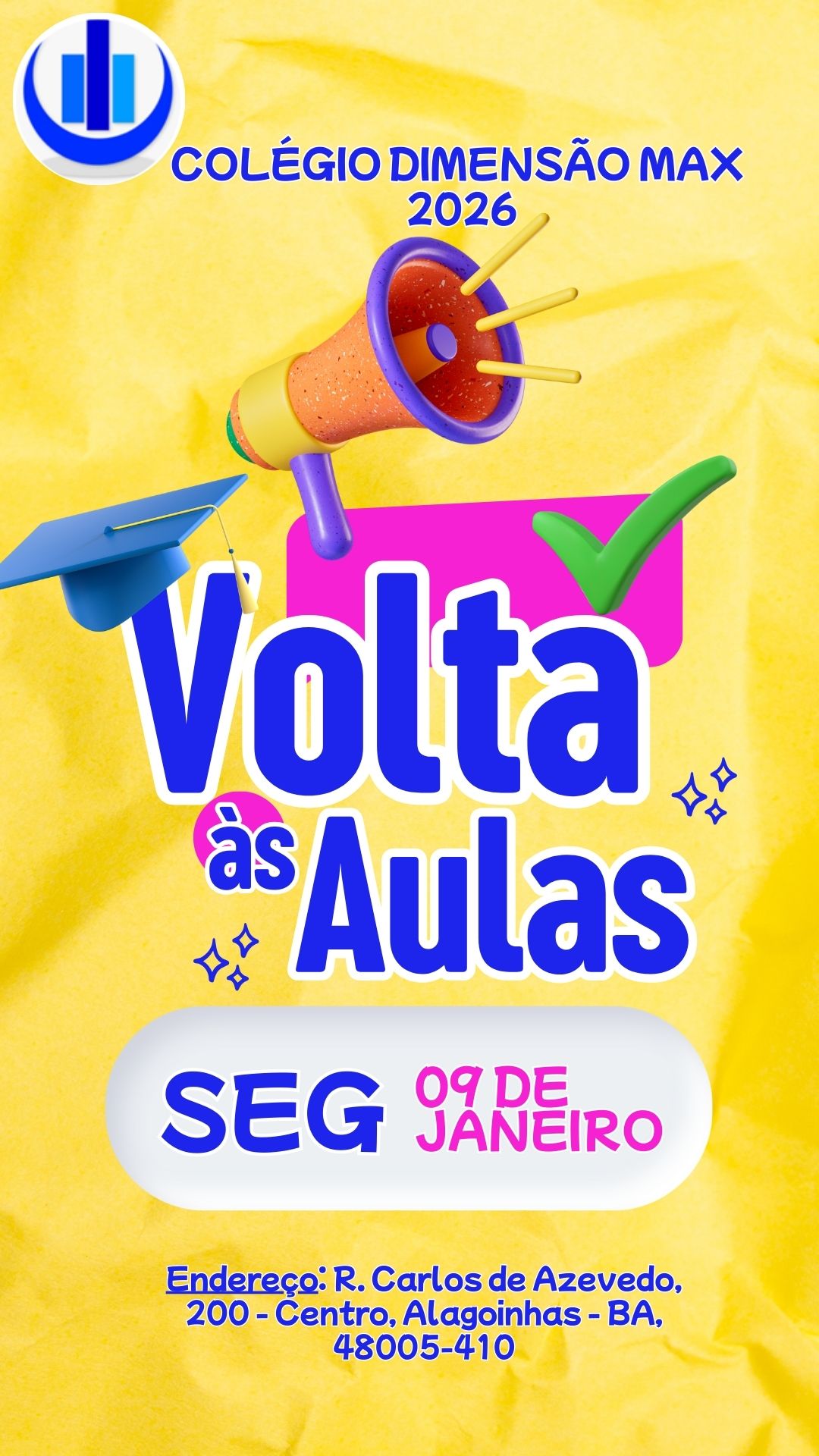 Volta as aulas escola colorido amarelo azul story (1)